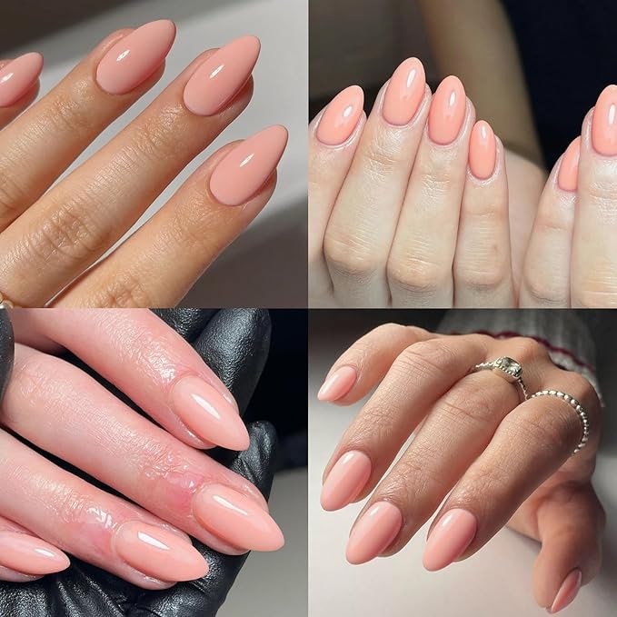 120pc Pink Almond Press on Nails Short Fake Nails Press ons for Women Acrylic Nails Press on Nails&Glue Tabs, Short Pink Press on Nails Almond False Nail Tip Stick on Artificial Fingernail