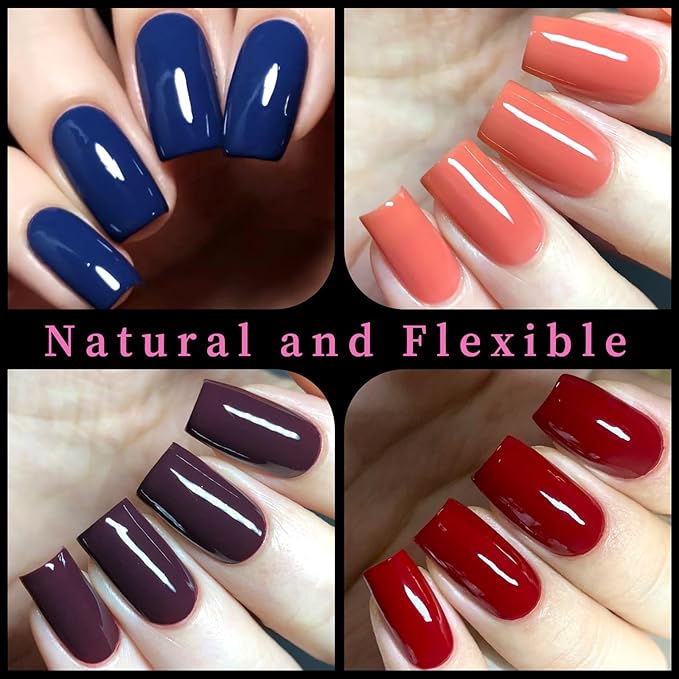 AddFavor Square Gel Nail Tips Short Fake Nails, 240pcs Acrylic Nail Tips Square Full Cover Clear Press on Nails False Tips for Nail Extension, 12 Sizes Finernails Artificial Nails