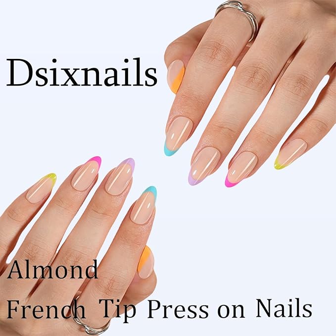 150pcs Short French Tip Press on Nails, 5 Styles Soft Almond French Tip Nails 15Sizes, Pre-lasting No Need to File Acrylic Gel Fake Nail Tips, False Nail Tips Extension for Women Nails