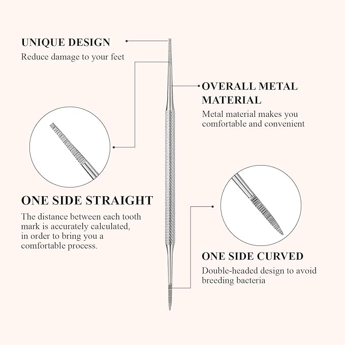 Mudder 6 Pack Ingrown Toenail Files Double Sided Toenail Lifters One Side Flat and One Side Curved Stainless Steel Manicure Treatment Removal Pedicure Tools for Feet Under Nail Cleaner