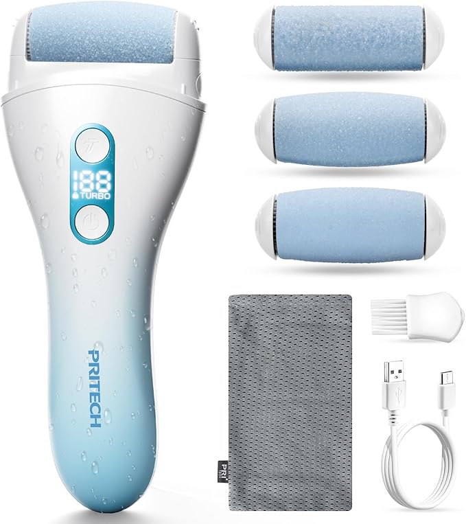 Electric Callus Remover for feet,Rechargeable Foot File Electronic Pedicure Tools for Feet, Waterproof Electric Foot Callus Remover, Feet Care for Heels Dead Skin,Blue
