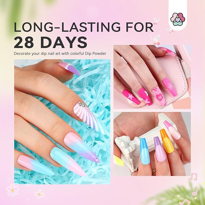 SAVILAND Dip Powder Nail Kit with Drill - 20 Colors Summer Neon Dip Nails Powder Starter Kit with Everything Dip Liquid Dipping System Base Top Coat Activator Manicure Art Salon DIY Christmas Gift
