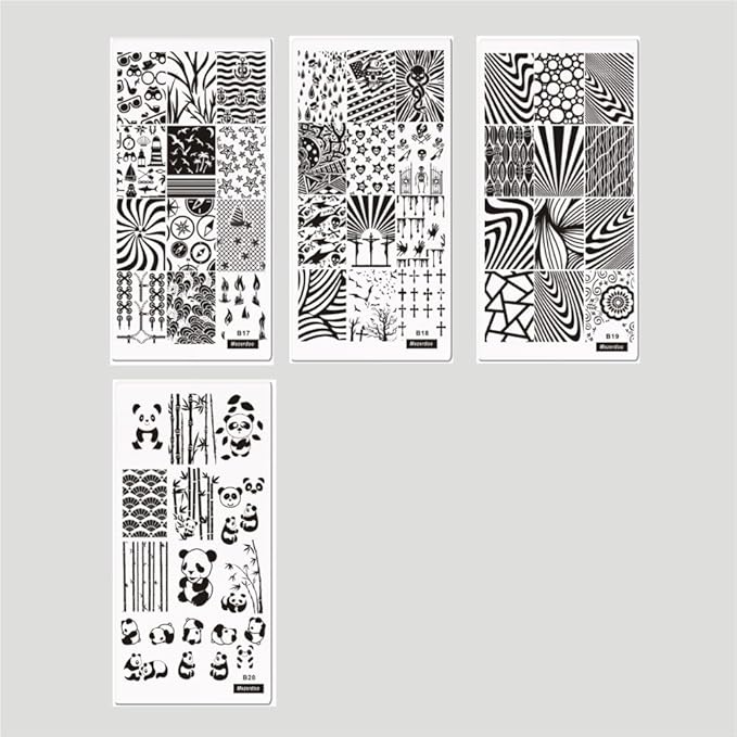 Mezerdoo 10Pcs/lot DIY Manicure Template Unicorn Horses Shark Design Nail Stamping Plates Image