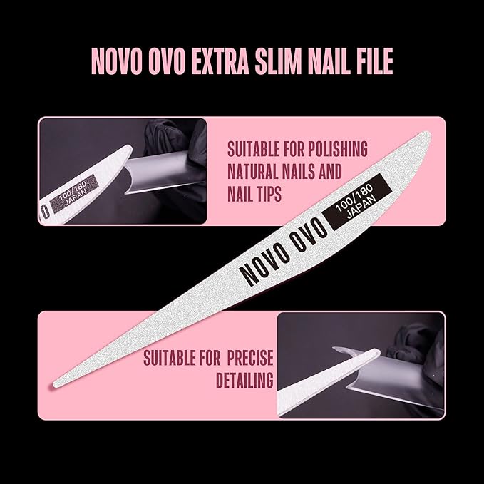NOVO OVO Halloween XXL Square Nail Tips with Sharp Point & Moon Curve, Extra Thick False Nails Press on, matte Full Cover Soft Gel Extension French Tips Fake Nail Acrylic kit for DIY X 15 Size 180pcs