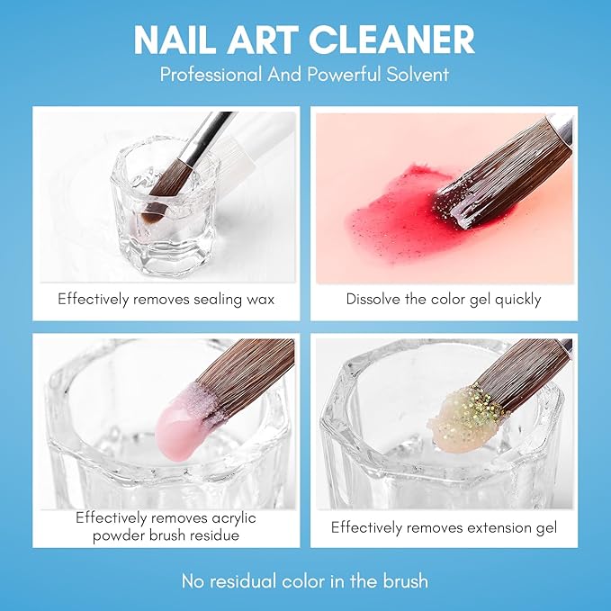 Makartt Nail Art Brushes Cleaner: Nail Polish Brush Bristles Conditioner Restorer Liquid for Solid Gel/Nail Extension/Builder Gel/Dip Powder Manicure - 70ml/2.36 Fl.oz
