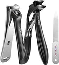 Toenail Clippers&Nail Clippers for Seniors Thick Nails - Professional Nail Clippers Set for Men/Women, Manicure Kit with Angled Head, Stainless Steel Toe Nail Cutter, Gift Idea