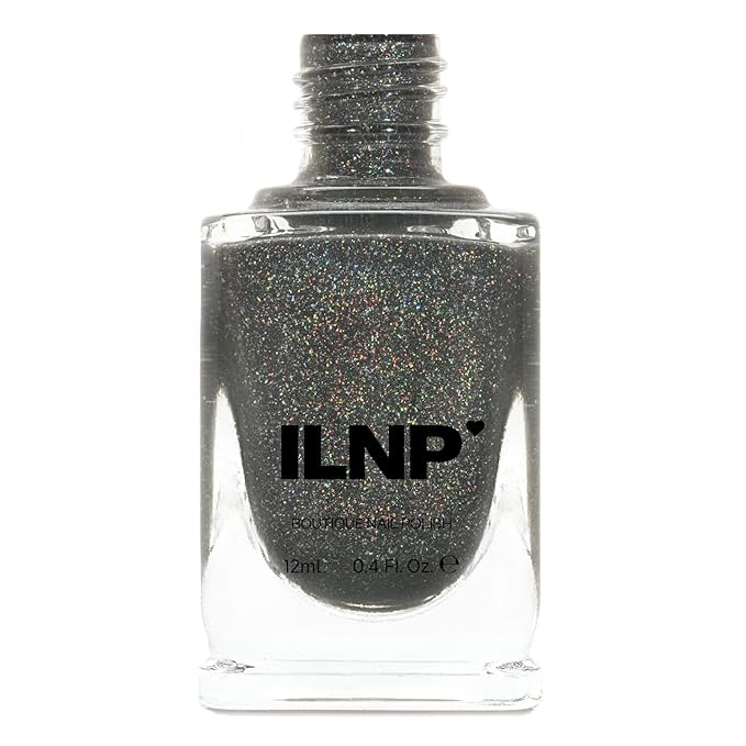 ILNP La Catedral - Neutral Charcoal Grey Holographic Sheer Jelly Nail Polish