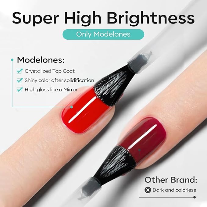 modelones Nail Dehydrator and Primer with Gel Base & Top Coat Set, Acid Free Acrylic Supplies Primer Glossy Gel Nail Polish Nail Thickening Solution Top Coat