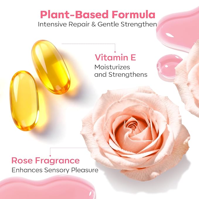 modelones Nail Strengthener and Growth Pink Nail Polish Scented Nail Repair for Damaged Nails Hardener Extra Strong and Growth for Women Nail Care Natural Concealer Foundation 15 Ml 0.5 Fl Oz