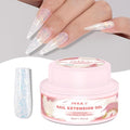 NXJ INFILILA Glitter Poly Nail Gel, Clear Poly Extension Gel Nail Enhancement, Thickening Glossy Builder Home DIY Salon Use for Girls UV/LED Nail Lamp Required P02