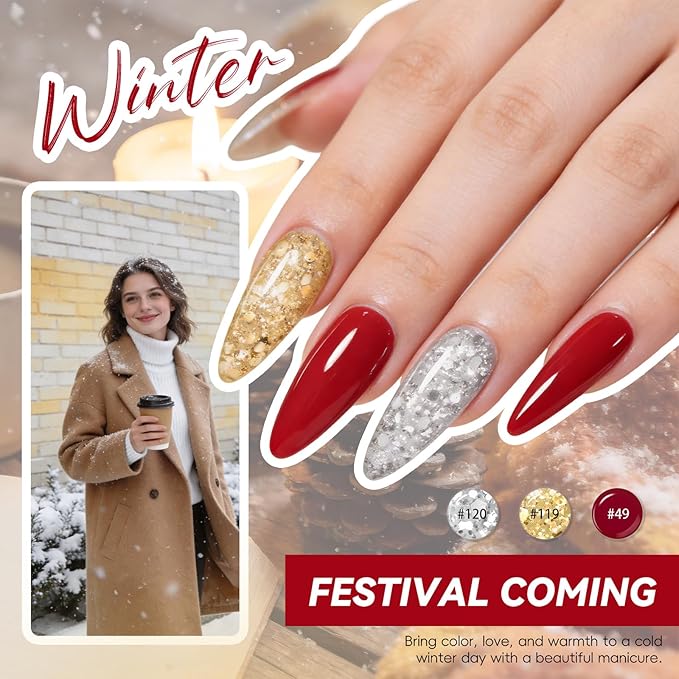 COSCELIA 60 PCS Gel Nail Polish Set, 55 Colors Gel Nail Polish with 5pcs Top Base Coat All Seasons Nail Polish Kit Winter Spring Full Colors Manicure Nail Art Gifts for Women Girls