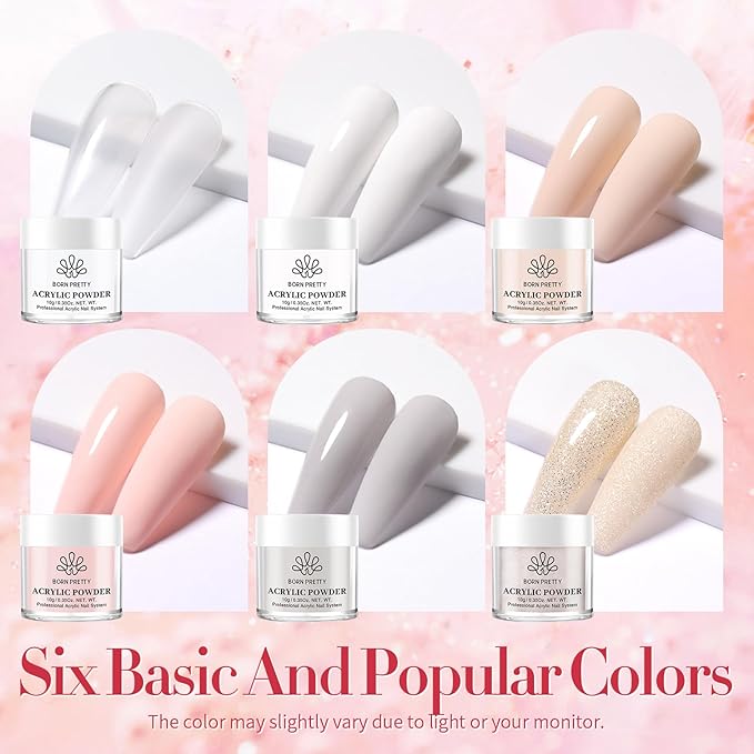 BORN PRETTY Acrylic Nail Kit with Drill - 92Pcs Acrylic Pwoder Set for Beginners With Everything Powder and Liquid Set for Nail Supplies Art Decoration Tools DIY Salon at Home