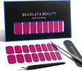 Nail Polish Strips, 32PCS Salon Quality Wraps, Long Lasting Gel Nail Stickers for Women Easy Apply& Remove (Juice Pink)
