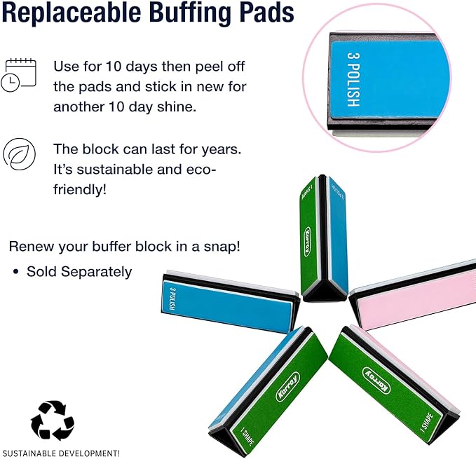 Nail Files and Buffers for Natural Nails Smooth and Polish Gel Surface 400/600/4000 Grit (D-Prism)