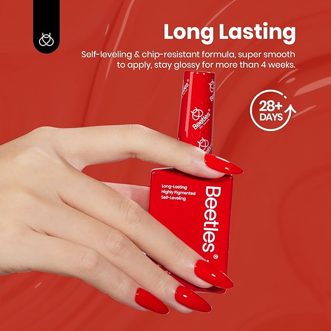 Beetles Red Purple Gel Polish Set - Spring Valentines Gel Polish Set 6 Colors Red Purple Pink 15ML Hema Free Soak off Uv Led Lamp Nail Art DIY Salon Manicure Gifts for Women Fiery Passion