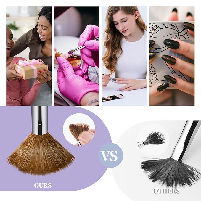 Acrylic Nail Art Brush Size 20, 100% Pure Kolinsky Hair Oval Nail Brush for Acrylic Application, Professional Nail Extension Manicure Tool Striping Nail Drawing Pen for DIY Home Salon