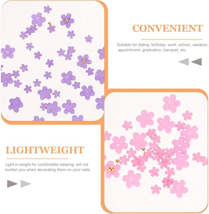 5packs Flower Nail Charms for Women Girls Nail Art Decorations Floral Designs for Art and Elegant Manicures