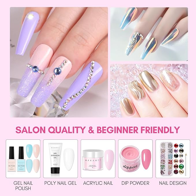 Makartt Gel Top and Base Coat Set: 2-Piece Gel Polish Kit with Nail Art Brush, 15ml Strong Base Gel and 8ml Glossy Hard Top Coat, Long-Lasting Formula for Salon Use, Requires UV/LED Lamp