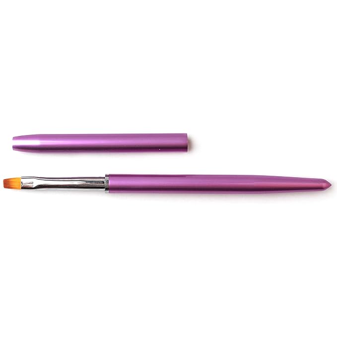 SILPECWEE 1Pc Kolinsky Nail Art Brushes, Acrylic Nail Brush Nail Clean Up Brush Nail Painting Pen UV Gel Builder, Dipping Powder, Poly Gel Extensions Manicure Brushes Salon Accessories