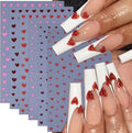 6 Sheets Valentines Nail Stickers for Nail Art 3D Self-Adhesive Red Pink Mini Heart Nail Art Stickers Romantic Love Hearts Nails Designs Supplies for Women Valentine Holiday Nails Decorations
