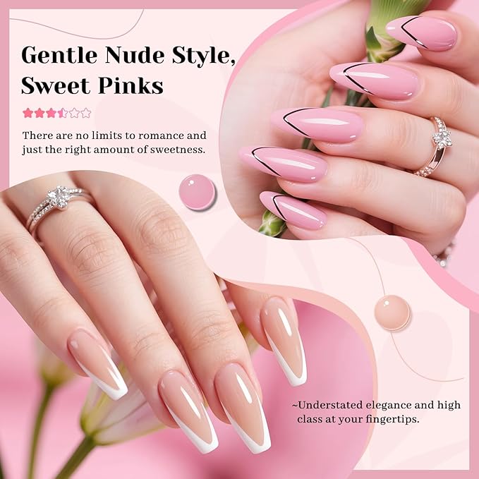 JODSONE 12 Bottles Christmas Gel Nail Polish Set Base Coat Glossy Top Coat Fast Drying Long Lasting Soak Off Wipe Free