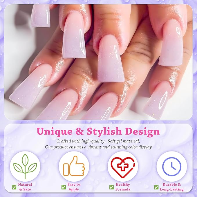 outopen 504pcs Short Duck Nail Tips S Feet Clear Flare Nail Tips for French False Nail Extension Y2K Vibe Full Cover Duck Tips for Polygel Acrylic Extension Beginners DIY Manicure,12 Sizes