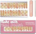 Nail Polish Strips, 20Pcs Salon Quality Gel Nail Stickers, Easy Long Lasting Wraps for Short Nails no UV Light Needed (Gradient White Flower)