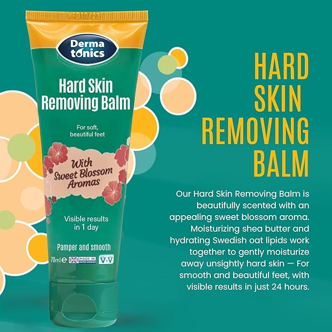 Dermatonics Hard Skin & Callus Removing Balm w/Sakura Blossom Aromas & 10% Urea - Skin Care for Feet, Hands & Elbows – Moisturizing & Repairing Formula for Dry & Cracked Skin - 2.37 fl oz Tube