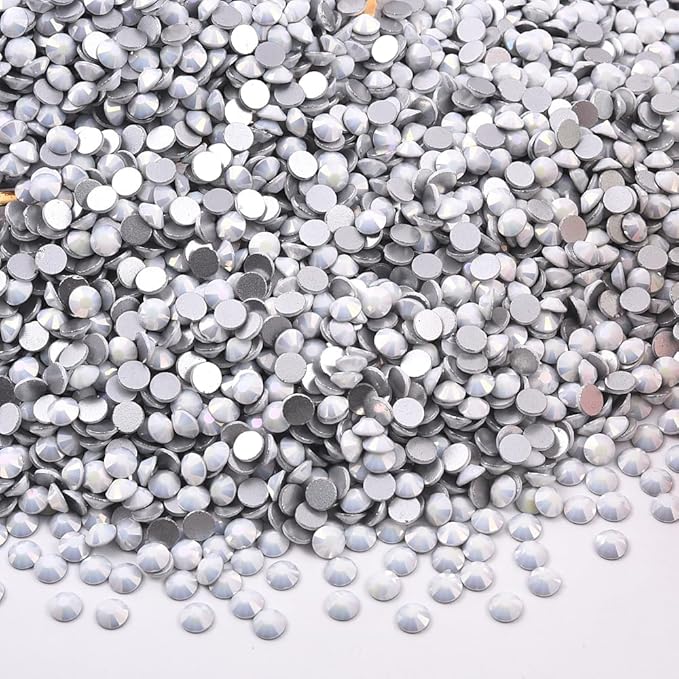 Blinginbox 1440 Pieces SS20/4.6-4.8mm Flat Back Crystal Rhinestones Round Gems for Nail Art,Starlight White