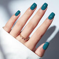 Modelones Hazy Blue Press on Nails, Short Square Fake Nails, Reusable Nail Kit with Nail Glue Adhesive Tabs Mini Nail File, Nails Press Ons 32Pcs16 Sizes, Women Girl Gift