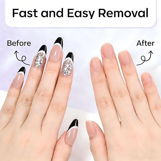 Makartt Press On Nail Glue Remover: Fast and Easy Adhesive Remover for Fake Nails Tips & Glue Off, Hema-Free Debonder Nail Remover Serum with 2 Dropper Applicators and 2 Cuticle Sticks, 30ml