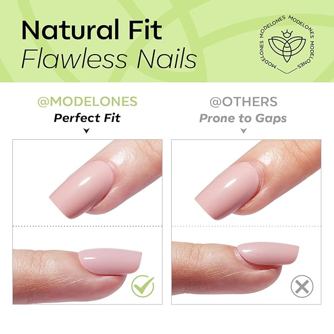 Modelones Green Press on Nails Almond, Easter Spring Pastel St. Patricks Day Short Fake Nails, Reusable Nail Kit with Nail Glue Adhesive Tabs Mini Nail File, Nails Press Ons 32Pcs 16 Sizes