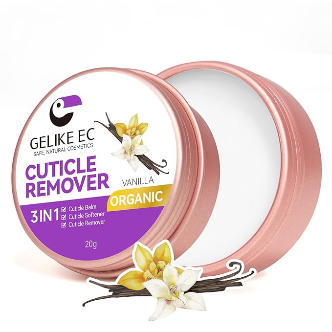 Gelike EC Cuticle Remover Cream Softener - Vanilla Scented Nail Care for Beginners - Easy-to-Use Cuticle Eraser - Gently Softens Rough Skin Around Nails