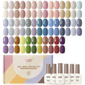 GAOY 42 Pcs Gel Nail Polish Kit, Nude Pastel Blue Purple Colors All Seasons Gel Nail Polish Set with Glossy & Matte Top Coat and Base Coat for Salon and DIY Manicure at Home