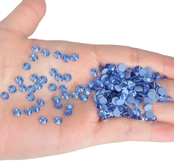 NCB 1440pcs Hotfix Rhinestone Setter, Hot Fix Applicator Tool Bedazzler Kit with Rhinestones, Kit, Hot Fixed Wand for Clothes Clothing Fabric Crafts (Lt. Sapphire, SS20 4.8mm)