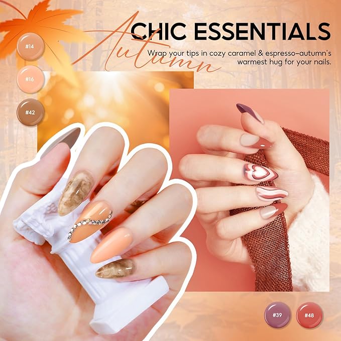 COSCELIA 60PC Gel Nail Polish Kit with U V light Starter Kit 55 Colors Gel Polish 5PC Top Base Coat Nail Art Decorations French Manicure Kit for with Everything Valentines Day Gifts for Women