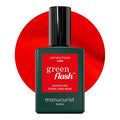 Manucurist Green Flash LED Red Orange Lava Gel Nail Polish - Red Nail Polish - Vegan, 12-Free, Plant-Based Gel Polish - Strengthens and Protects the Nail - Nail Polishes - Made in France