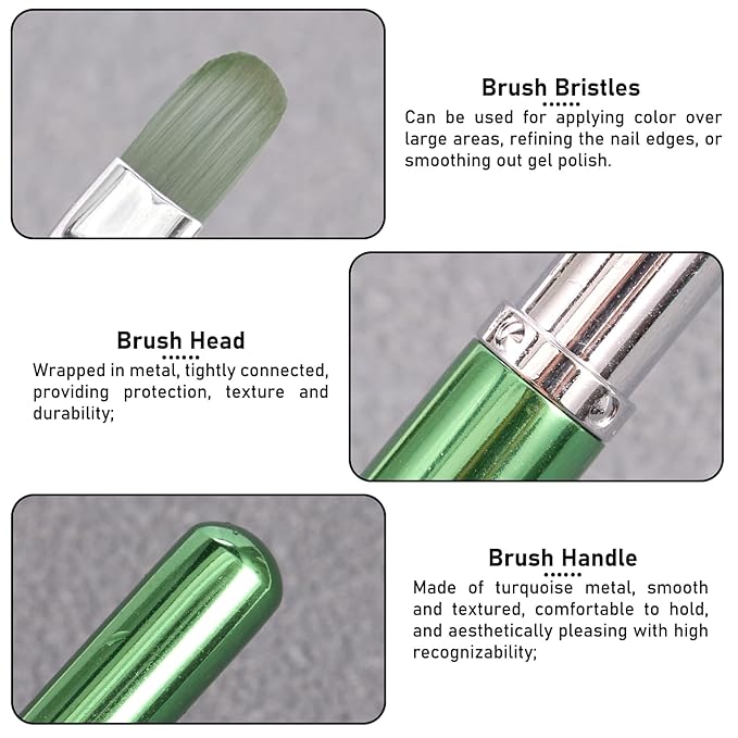 DANNEASY Nail Art Brushes for Gel Polish, Oval Nail Polish Clean Up Brushes For Cleaning Polish Mistakes on the Cuticles, Gel Nails Art Brush Design Tools Acrylic Manicure Brushes