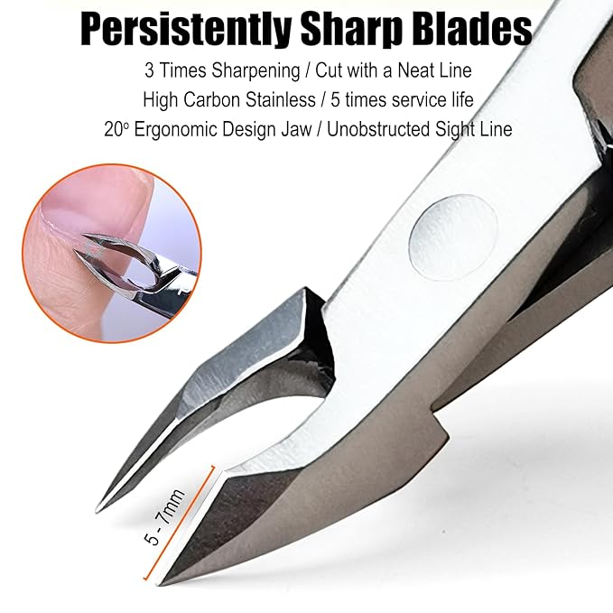 LePinko Professional Cuticle Trimmer kit, Super Sharp Dead Skin Clipper, Labor-saving Cuticula Remover for Fingernail Toenail, Home Salon Use, 7mm Jaw, Rainbow Color