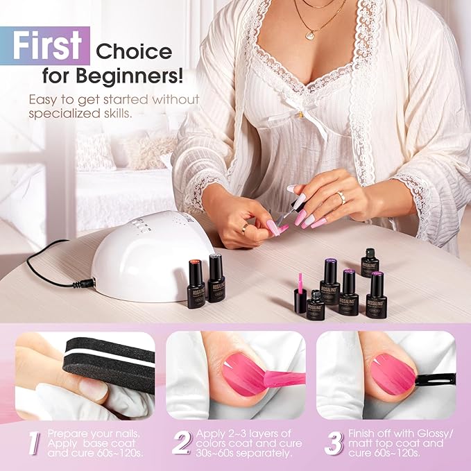 ROSALIND 12PCS Color Changing Gel Nail Polish, Temperature Mood Change Red Pink Purple Blue Colors Gel Polish Soak Off UV Thermal Nail Polish Set for Manicure DIY at Home and Salon