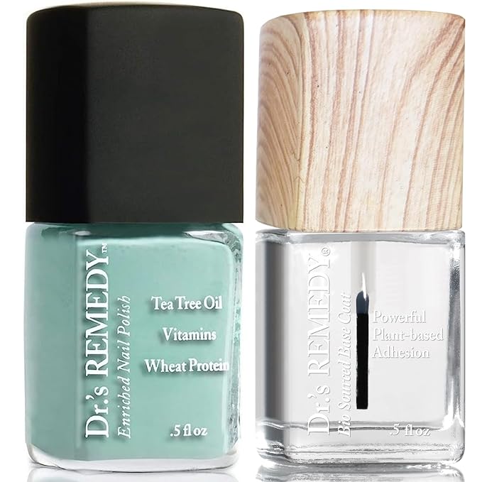 Dr.'s Remedy Enriched Nail Polish, Trusting Turquoise With Base Coat