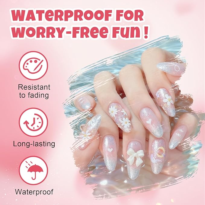 XSG 12 Colors Nail Art Pens Set - Professional Nail Point Graffiti Dotting Pen with Bullet Tip for Drawing, Dotting, Lining & Nail Polish Set Acrylic Nail Designs DIY Manicure Kit for Home Salon