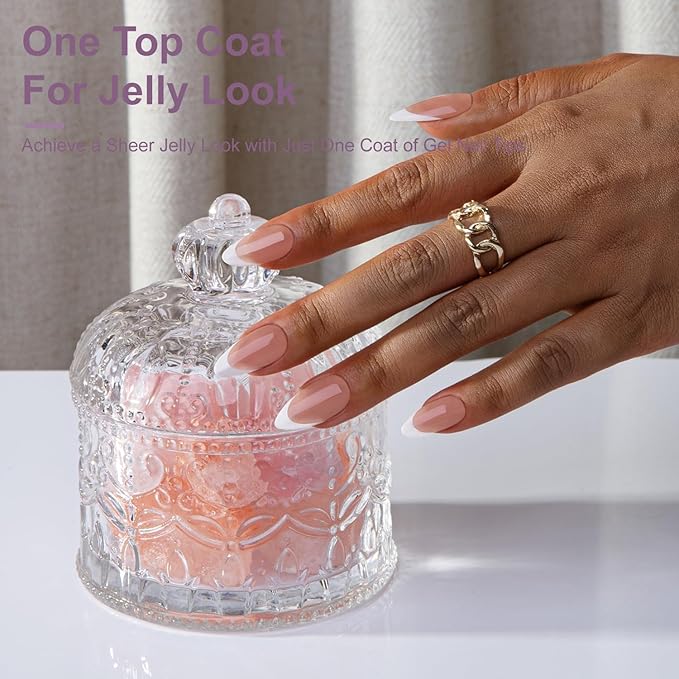 Gel French Tip Nails Medium Almond French Tip Press on Nails SXVME White French Nail Tips 300Pcs Pre-applied Tip Primer Natural Brown Fake Nails Extensions Gel Nail Kit for Women Girls DIY