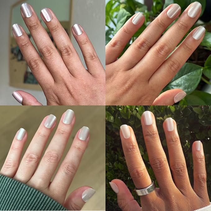 Olive & June Maximalist Instant Mani Press-On Nails (Glue) | 42 Fake Nails, 21 Sizes | Non-Toxic, Long-Lasting Big, Bold Gorgeous Realistic Look | Extra Short, Squoval | Marshmallow Velvet