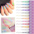 EBANKU 12 Colors 3D Nail Art Pens, Fine Tips 0.5 MM Nail Polish Pens Quick-Drying Acrylic Nail Paint Point Dotting Liner Pen Tools for Home & Salon Manicure DIY