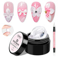 3D Nail Gel Art Pearl White,Solid Gel for Nails Art Non-Sticky Molding Nails for Extension Carving Home DIY Manicure with Nail Art Pen DIY at home
