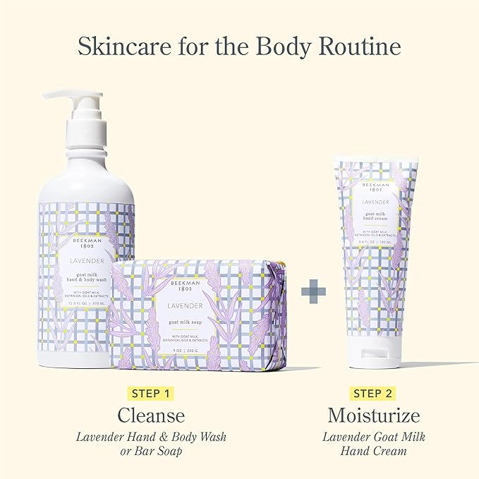Beekman 1802 Goat Milk Hand Cream – Lavender – Scented – 2 oz – Moisturizing Hand Lotion for Dry Skin – Non-Greasy – Sensitive Skin Safe – Cruelty Free