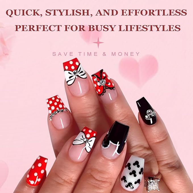 AddFavor Coffin Press on Nails Short, 576pcs Coffin Fake Nails Full Cover Glossy Short Nails Press on Acrylic False Nail Tips 24 Colors for Women