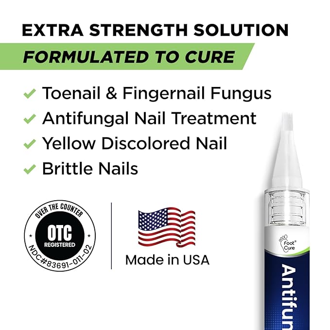 Footcure Antifungal Nail Treatment Pen – Extra Strength Toenail Fungus Treatment, 25% Undecylenic Acid for Toenails & Fingernails, Nail Fungus Repair Pen with Tea Tree & Oregano Oil, Made in USA