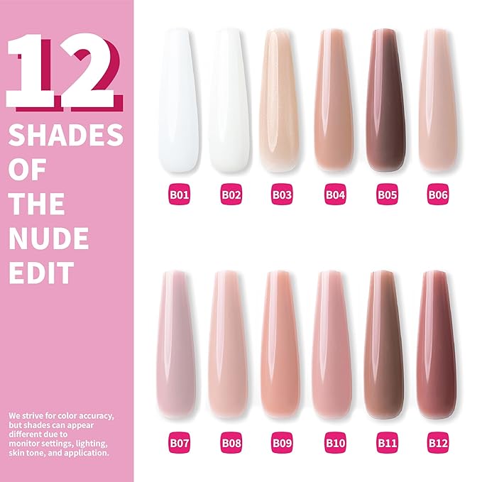 Color Rubber Base Builder Gel, 15ml, Misty White, Sheer Nail Gel, 3-in-1 Soak Off Nail Strengthener UV/LED needed B01.